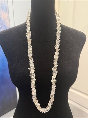 Vintage Clear Quartz Long Necklace - Women's Jewelry